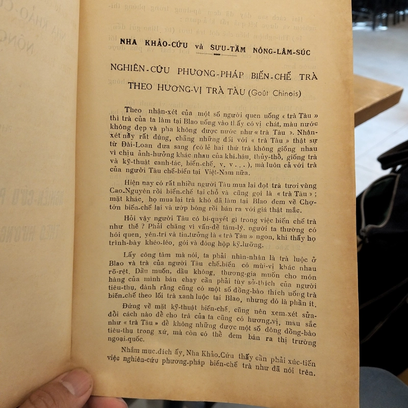 Sách xưa Nghiên cứu Biến chế Trà theo Hương vị trà Tàu Bộ Canh Nông (1959, cực quý hiếm) 552917