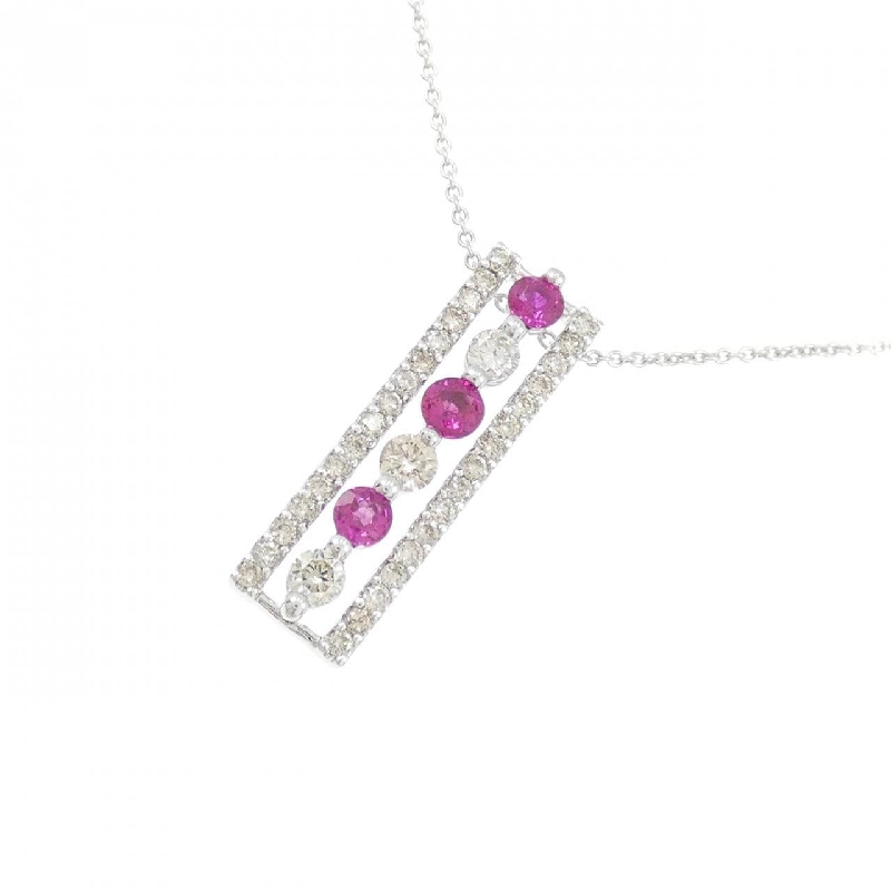 K18WG Dây chuyền Ruby 0.52CT - Hàng hiệu Chính hãng 860966