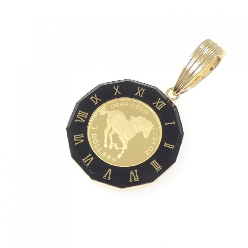 K18YG(枠) Đồng xu Mặt dây chuyền - Hàng hiệu Chính hãng 861620