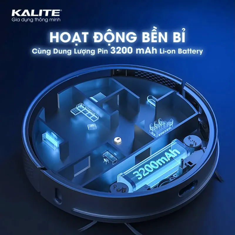 Robot hút bụi lau nhà Kalite KVC2171 cảm biến đa hướng 780445