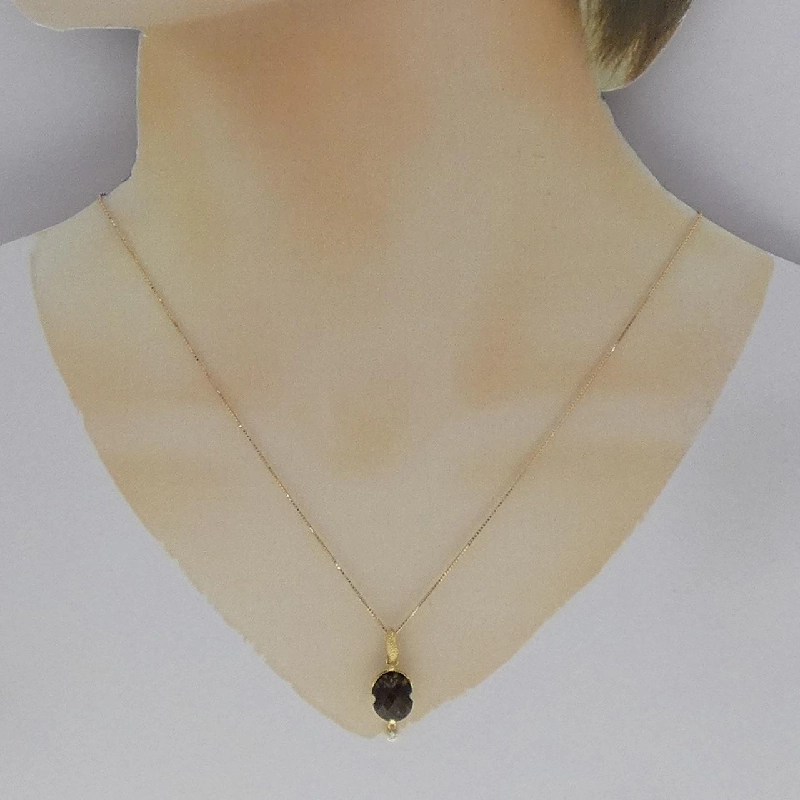 K18YG Đá quý khói Necklace 3.51CT - Hàng hiệu Authentic 863993