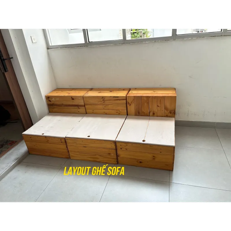 Giường kết hợp thùng để đồ - Gỗ thông pallet 1017813