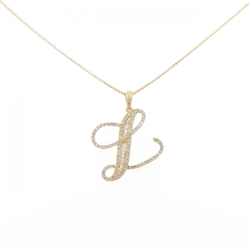 K18YG Chữ cái L Dây chuyền kim cương 0.50CT - Hàng hiệu Chính hãng 858983
