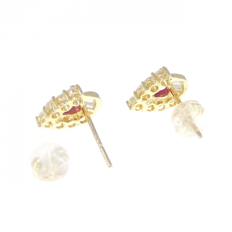 K18YG Bông tai Ruby - Hàng hiệu Chính hãng 870973