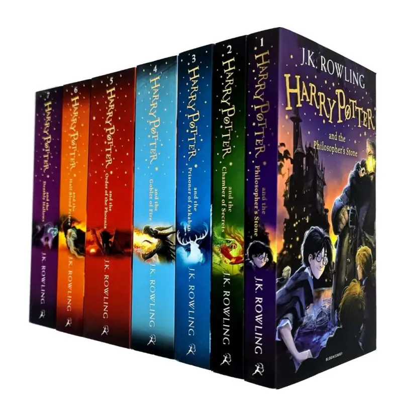 Sách loại đẹp - Harry Potter 8 cuốn bìa mềm kèm audio, full hộp sách nhập trung đẹp 756669