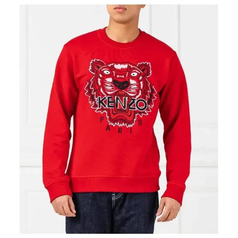 Áo sweatshirt Kenzo đỏ thêu hình đầu hổ lớn size L 757195