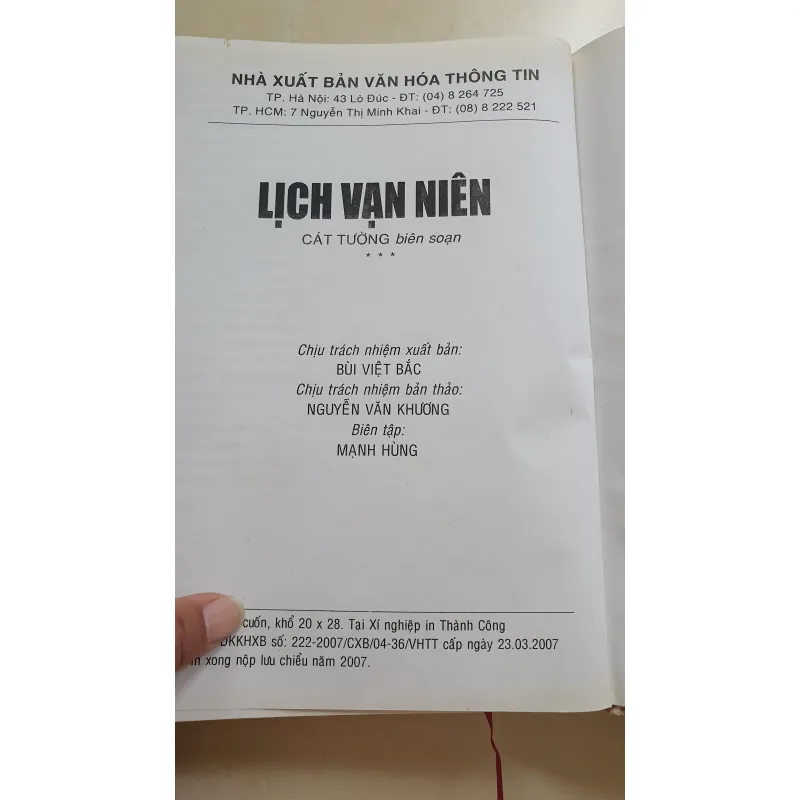 LỊCH VAN NIÊN  1007317