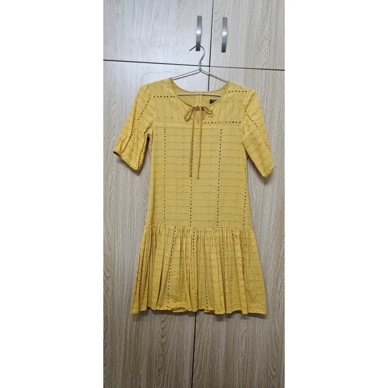 Váy vải thô,2 lớp màu vàng 1037040