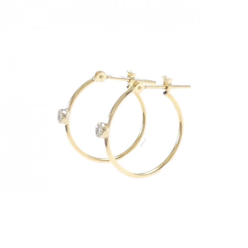 K18YG/K18WG Bông tai kim cương dạng vòng 0.04CT - Hàng hiệu Chính hãng 864430