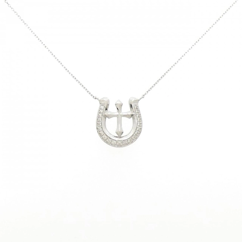 Dây chuyền kim cương hình móng ngựa × chữ thập PT900/PT850 0.10CT - Hàng hiệu Chính hãng 867576