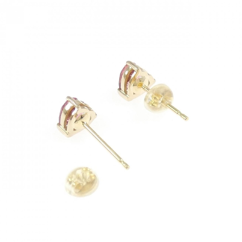 K18YG Bông tai Tourmaline Hình trái tim - Hàng hiệu Chính hãng 867299