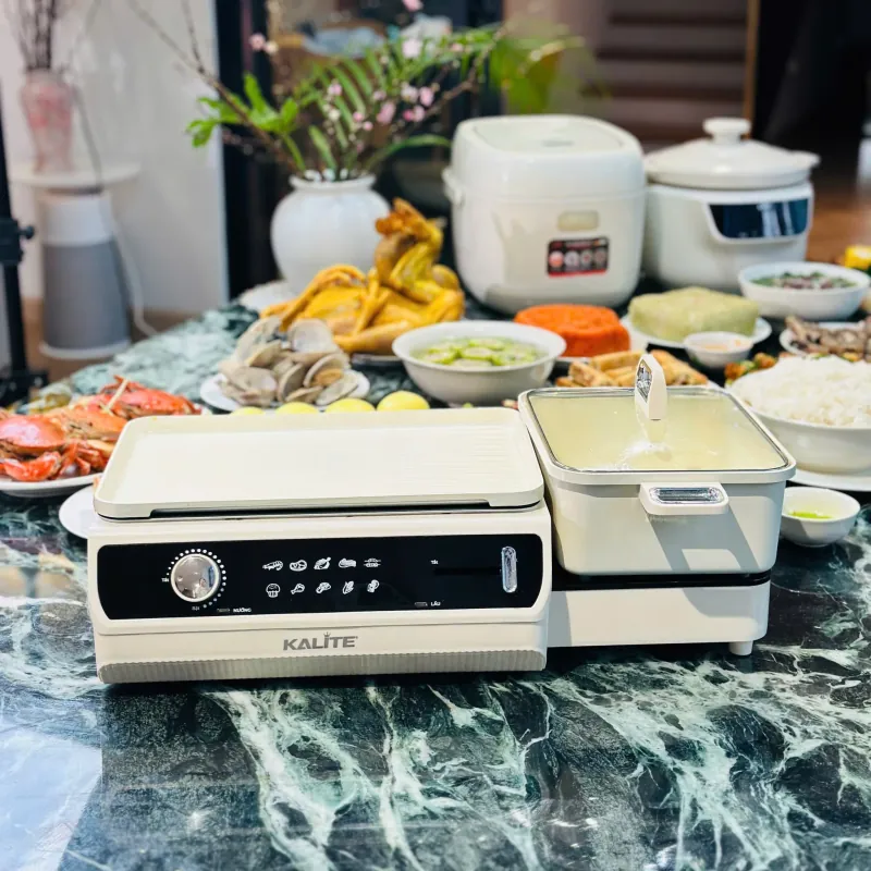 Nồi lẩu nướng 2in1 KALITE KLG555, công suất 2200W, chống dính ceramic 797325