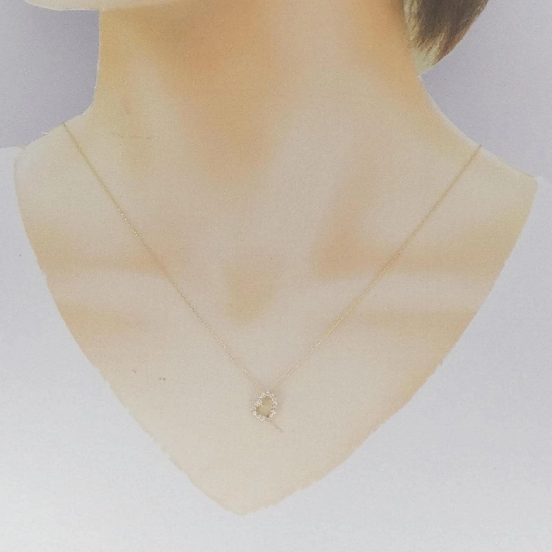 K18YG Dây chuyền kim cương hình trái tim 0.20CT - Hàng hiệu Chính hãng 863430