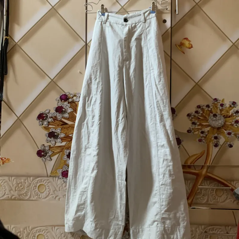 Quần ống rộng vải dày màu ghi   992790