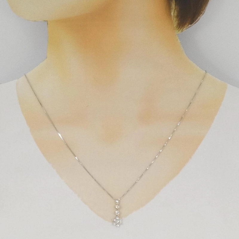 K18WG Hoa Nhẫn Kim Cương Dây Chuyền 0.51CT - Hàng hiệu Chính hãng 857223