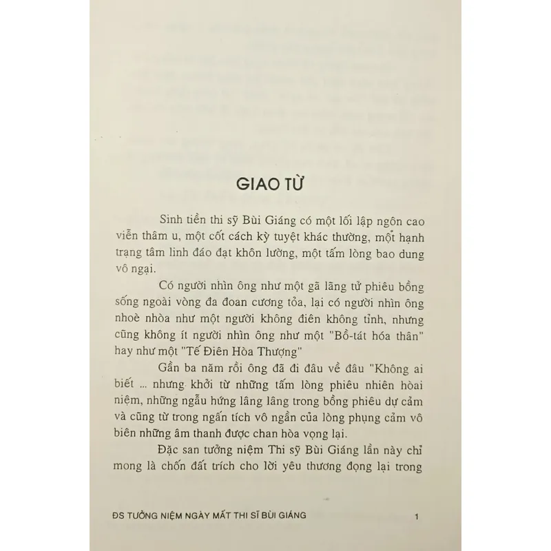 Đặc san tưởng niệm thi sĩ Bùi Giáng 739845