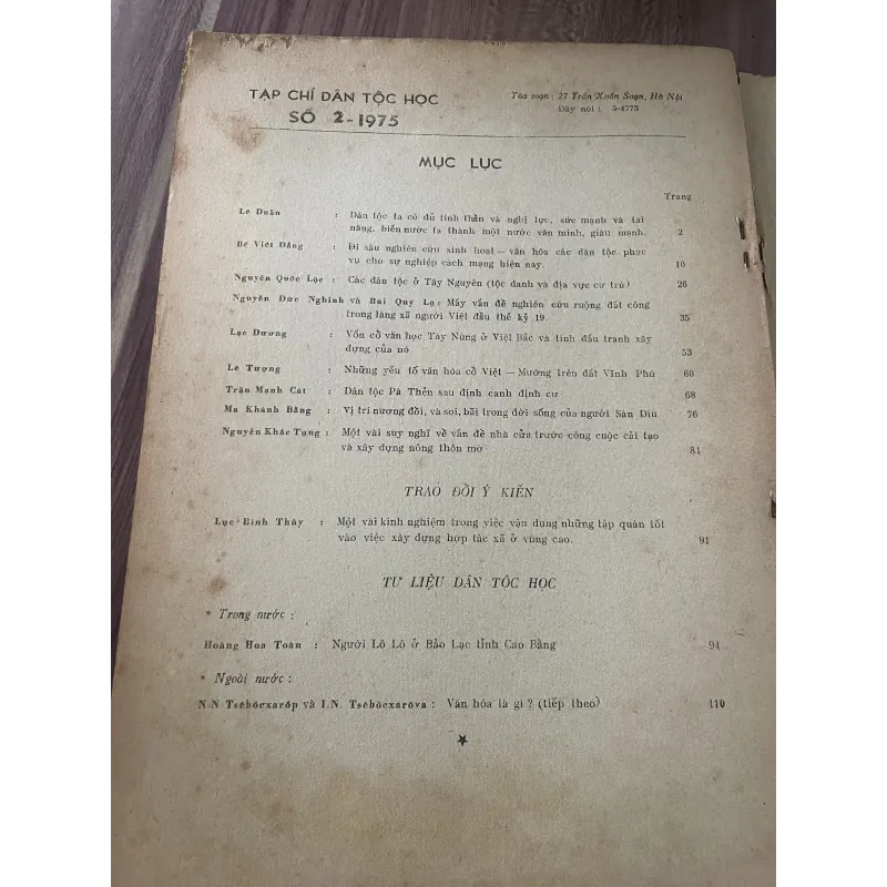 Tạp chí Dân tộc học - khổ lớn -2.1975 789008