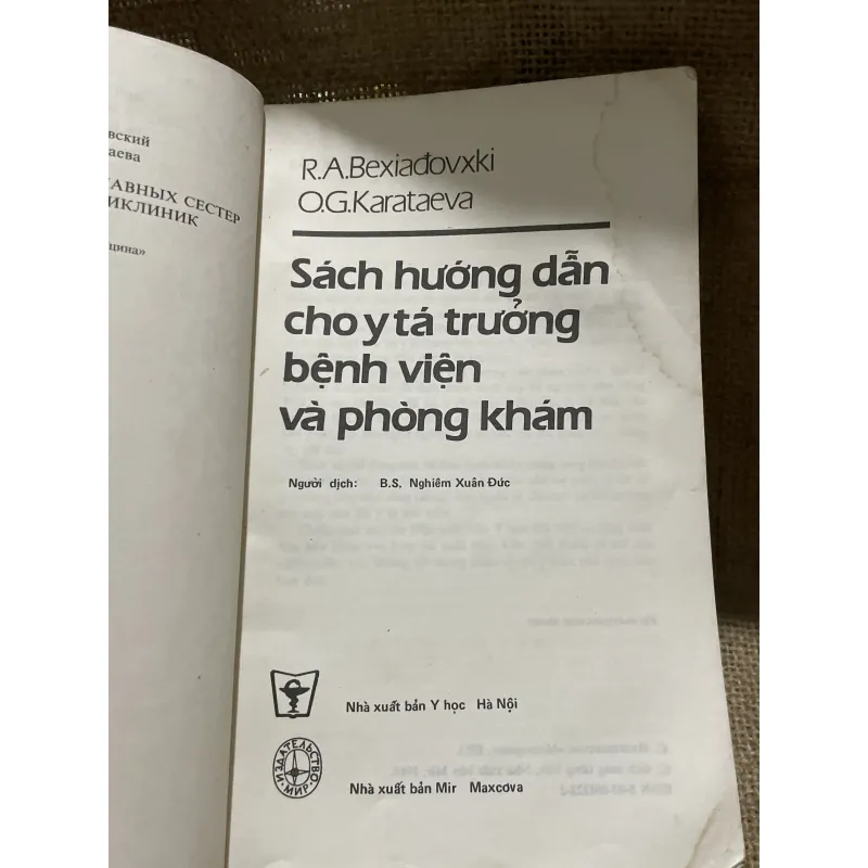 SÁCH HƯỚNG DẪN CHO Y TÁ TRƯỞNG VÀ PHÒNG KHÁM  798999