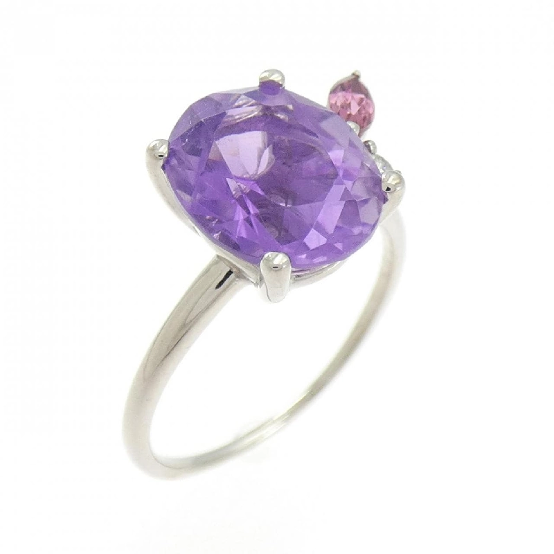 Nhẫn Amethyst K18WG 3.00CT - Hàng hiệu Chính hãng 849061