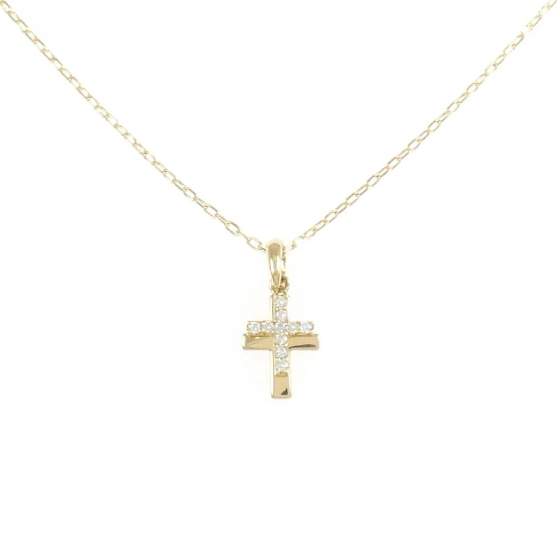K18YG Dây chuyền kim cương hình chữ thập - Hàng hiệu Chính hãng 861384