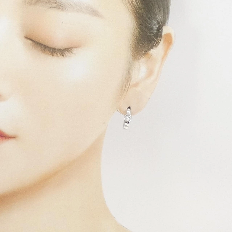 K18WG/K14WG Bông tai kim cương 0.25CT một bên - Hàng hiệu Authentic 869148