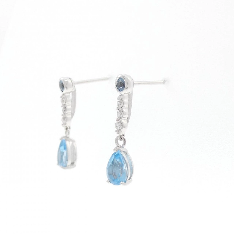 K18WG Ngọc xanh dương Bông tai 1.00CT - Hàng hiệu Chính hãng 870821