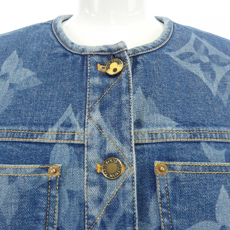 Áo khoác denim Louis Vuitton LOUIS VUITTON Giant Monogram Không cổ FKJA06ZPY 631234