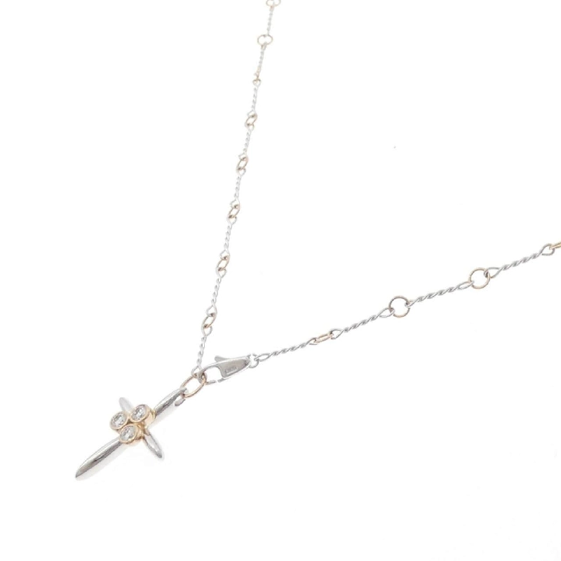 K18WG/K18PG Dây chuyền kim cương chéo 0.27CT - Hàng hiệu Chính hãng 865847