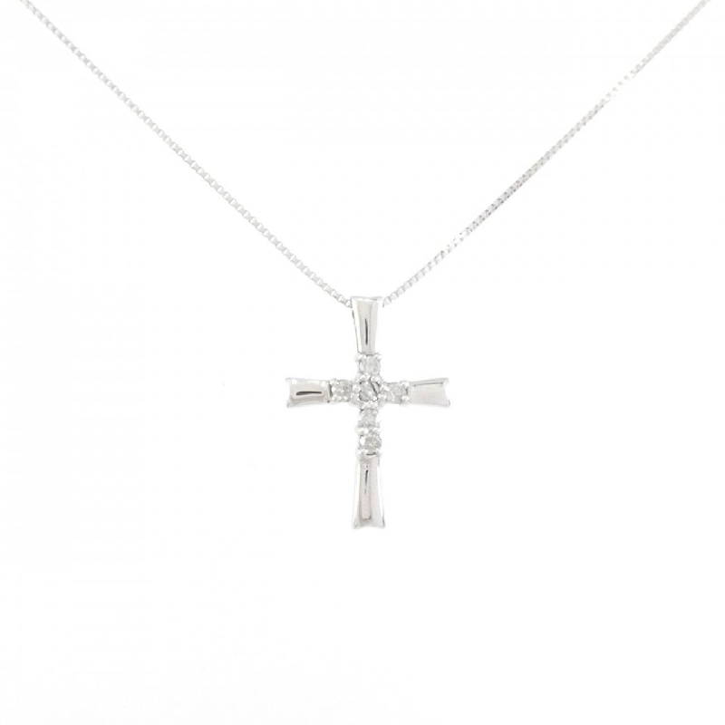 K18WG Dây chuyền kim cương chéo 0.10CT - Hàng hiệu Chính hãng 863092