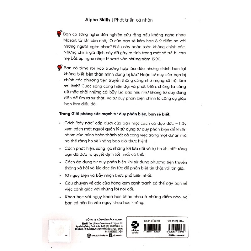 Giải Phóng Sức Mạnh Tư Duy Phản Biện - Nhóm tác giả Thinknetic 137793