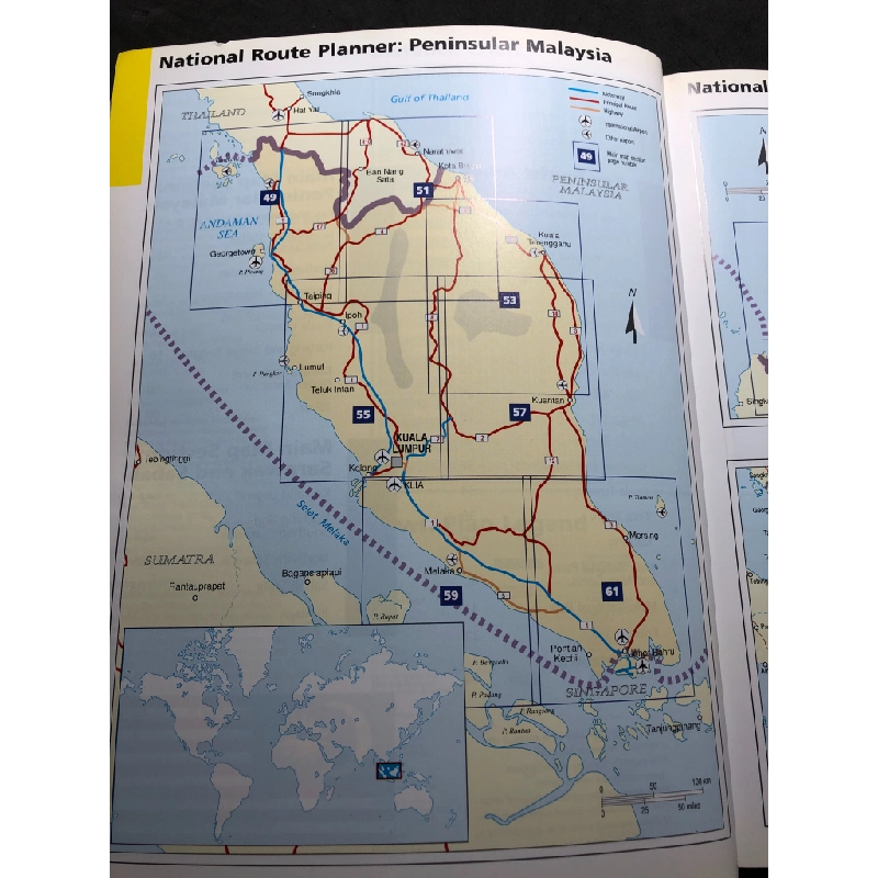 Road atlas of Malaysia mới 85% bẩn nhẹ Globetrotter HPB1508 NGOẠI VĂN 222094