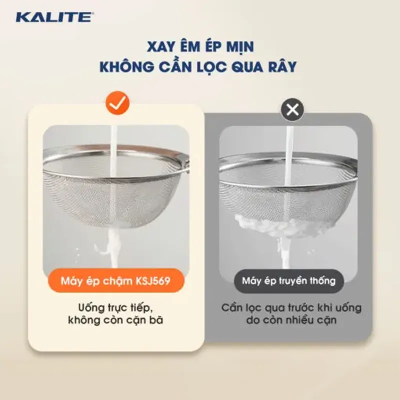 Máy ép chậm Kalite KSJ569 chính hãng ép kiệt bã 99%, không sinh nhiệt, tích hợp làm kem 573810