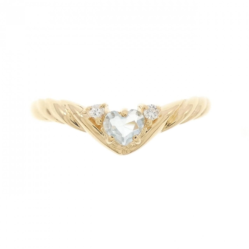 Nhẫn aquamarine K18YG hình trái tim 669344