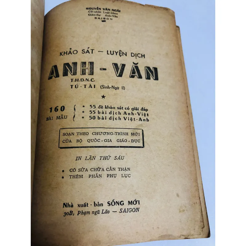 📘 KHẢO SÁT VÀ LUYỆN DỊCH ANH VĂN – Gs. Nguyễn Văn Ngải 1971 718075