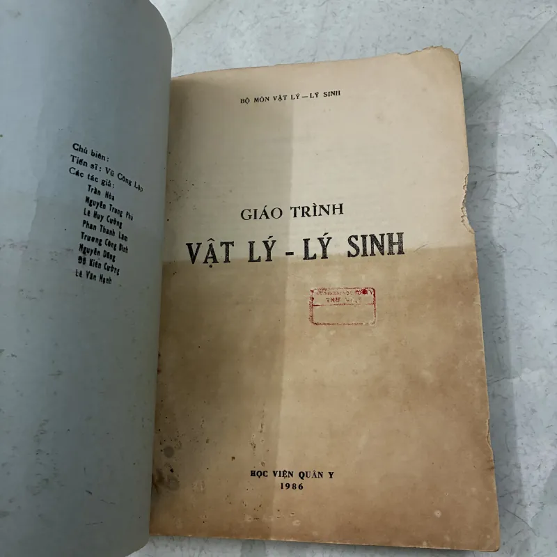 Giáo trình vật lý lý sinh - 1986s 1013297