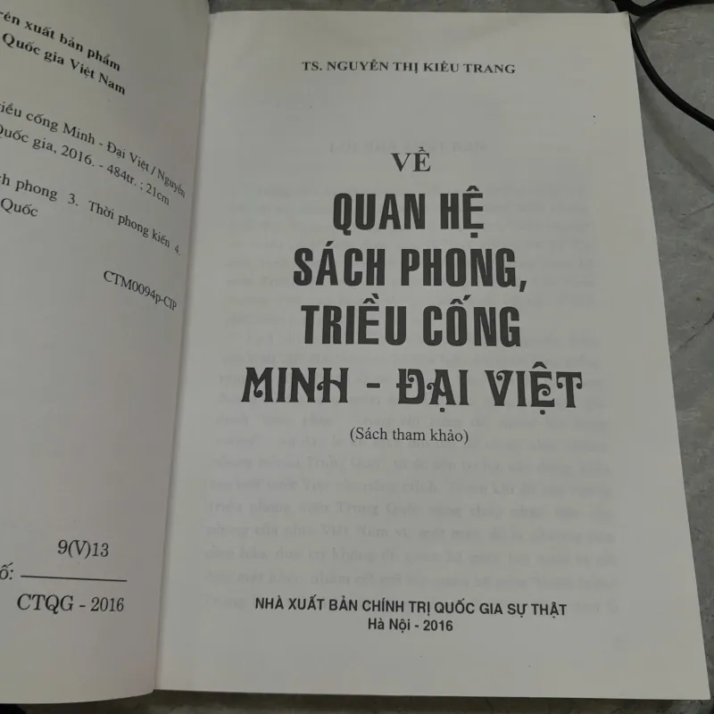 QUAN HỆ SÁCH PHONG, TRIỀU CỐNG MINH - ĐẠI VIỆT - NGUYỄN THỊ KIỀU TRANG 726838