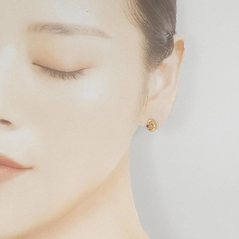 K18YG Bông tai Ruby - Hàng hiệu Chính hãng 876038