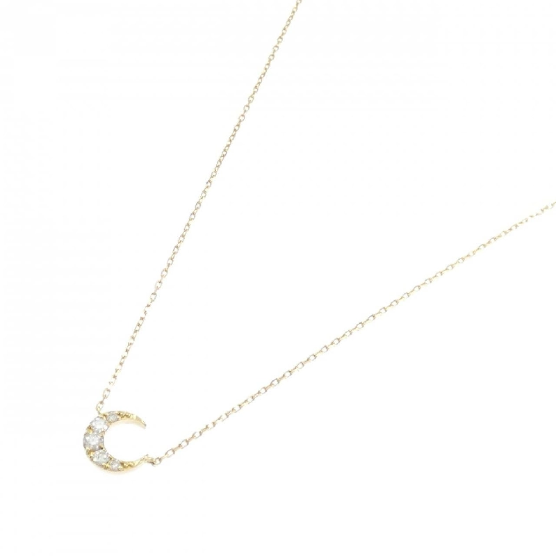 K18YG Mặt trăng Kim cương Dây chuyền 0.15CT - Hàng hiệu Chính hãng 858455
