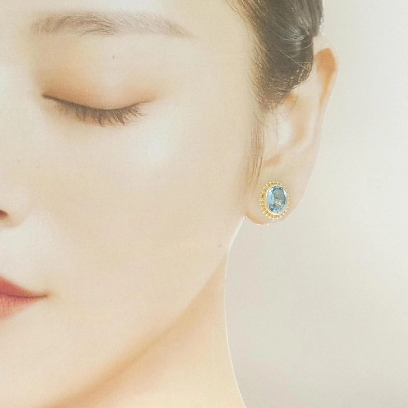 K18YG Blue Topaz Bông tai - Hàng hiệu Chính hãng 868903