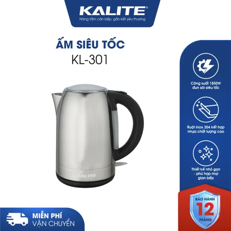 🔥 Ấm Đun Siêu Tốc KALITE KL-301 – Đun Nước Nhanh Chóng, Tiện Lợi! ⚡💧 708774