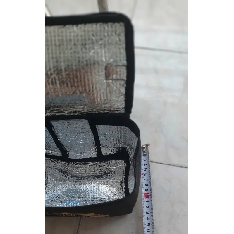 Túi đựng hộp cơm giữ nhiệt lót bạc vải Canvas không thấm nước, đựng bình nước giữ nhiệt 1013473