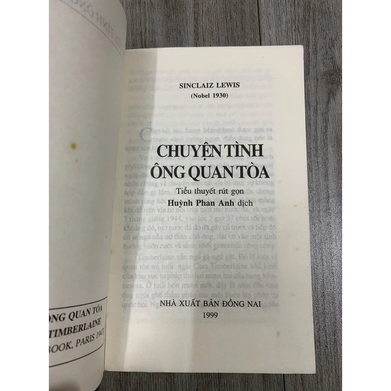 Chuyện tình ông quan toà - Sinclair Lewis. 1n4 518968