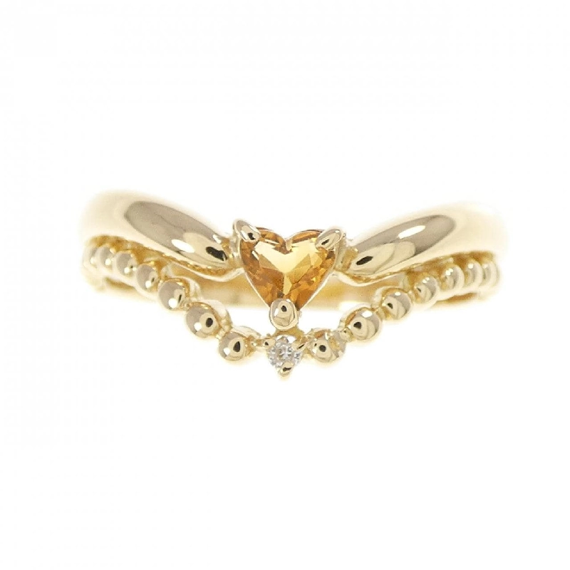 Nhẫn Citrine Hình Trái Tim K18YG - Hàng hiệu Chính hãng 852364