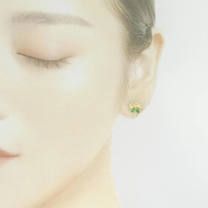 K18YG Emerald Earrings - Hàng hiệu Authentic 875841