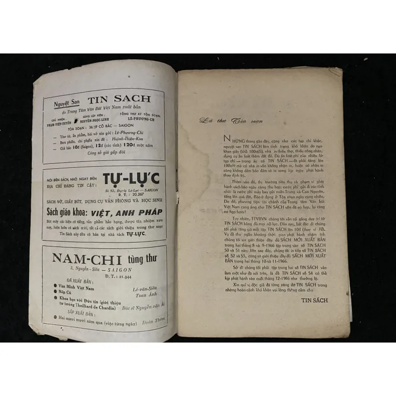 Tạp chí trước 1975: Tin sách 1024313