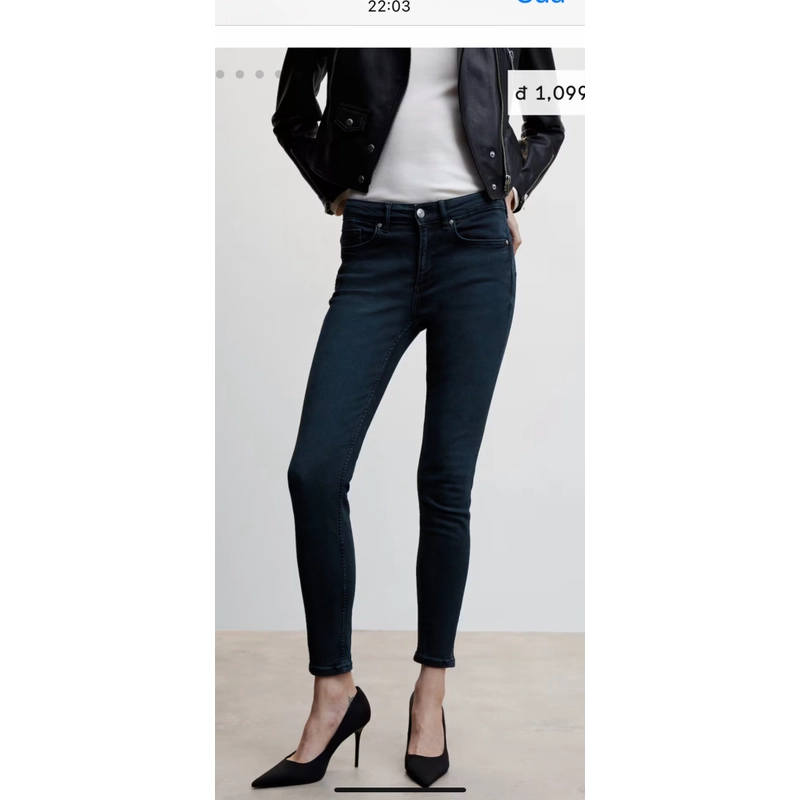 Quần jean Mango sz 36 màu xanh, nguyên mác 313042