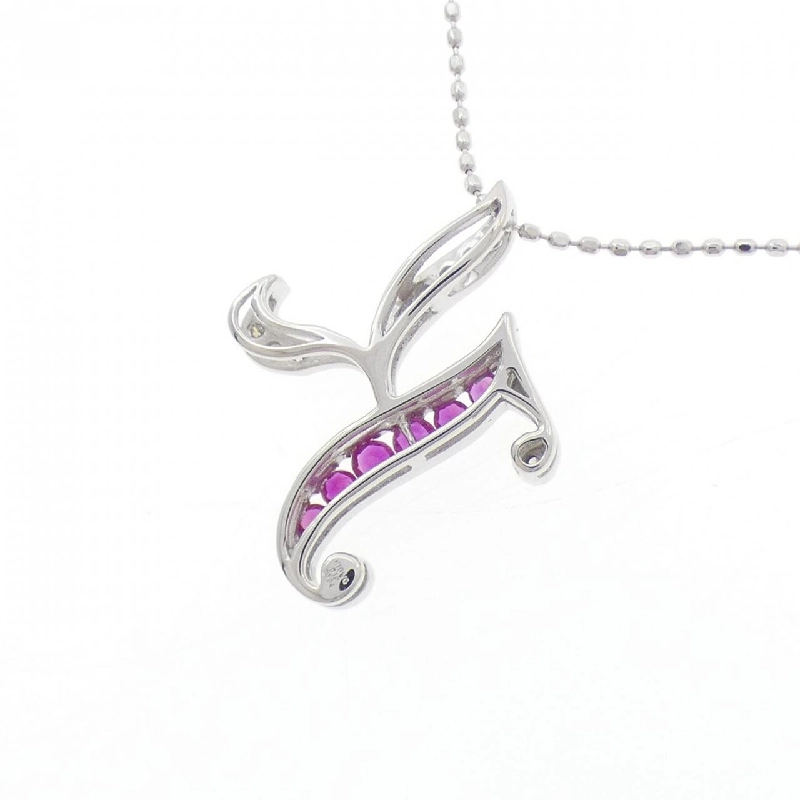 K18WG Ruby Chữ K Dây Chuyền 0.12CT - Hàng hiệu Chính hãng 857624