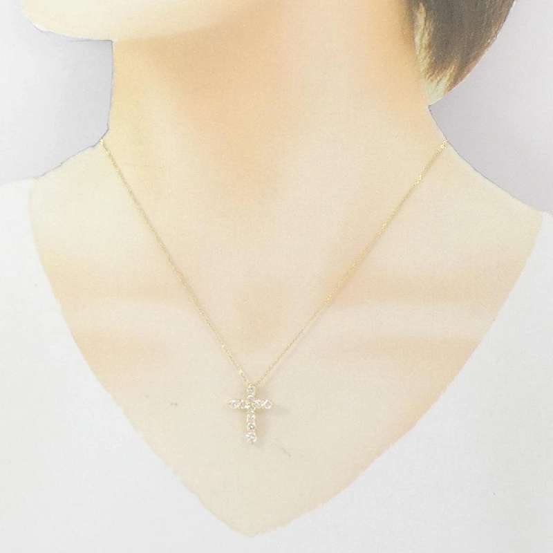 K18YG Dây chuyền kim cương hình chữ thập 1.00CT - Hàng hiệu Chính hãng 857284