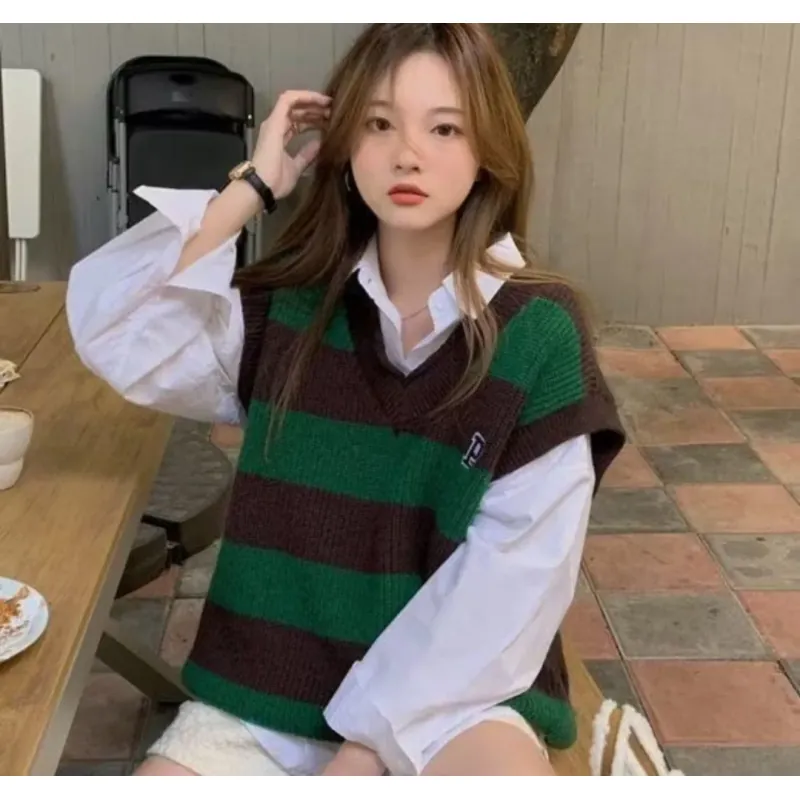 ÁO DỆT KIM SÁT NÁCH DÁNG RỘNG - ÁO GILE - FREESIZE 753608