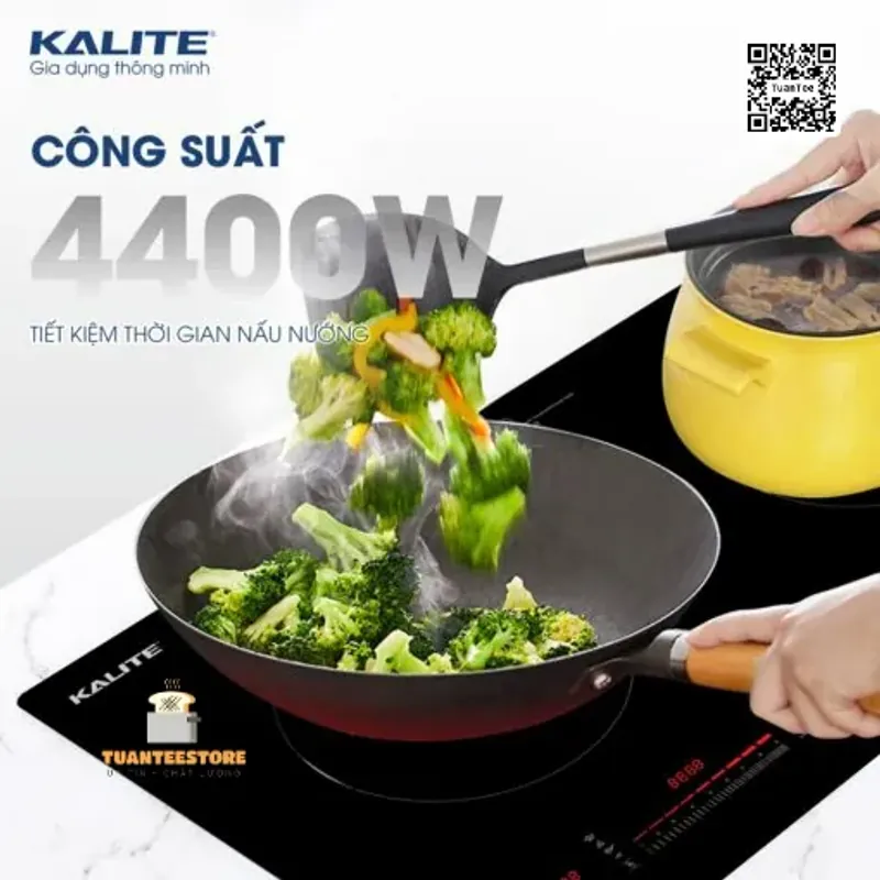 Bếp từ đôi KALITE KDI72 mặt kính sang trọng an toàn dễ vệ sinh 601479